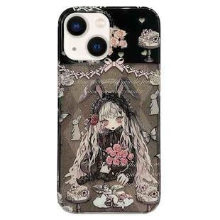 For iPhone 13 Double Sided IMD Full Coverage TPU Phone Case(Rabbit Ears Rose Cake Girl)