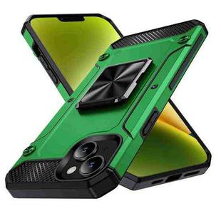 For iPhone 14 Shockproof Metal Holder Phone Case(Green)