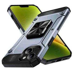 For iPhone 14 Plus Shockproof Metal Holder Phone Case(Grey)