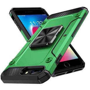 For iPhone 8 Plus / 7 Plus Shockproof Metal Holder Phone Case(Green)