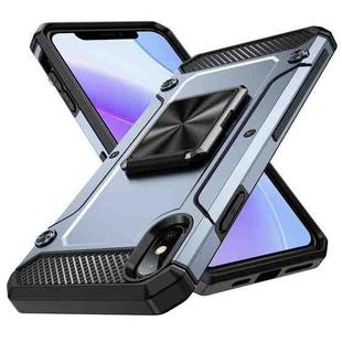 For iPhone XS Max Shockproof Metal Holder Phone Case(Grey)