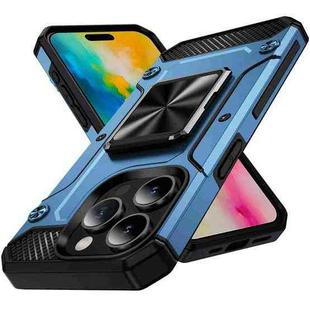 For iPhone 16 Pro Max Shockproof Metal Holder Phone Case(Navy Blue)