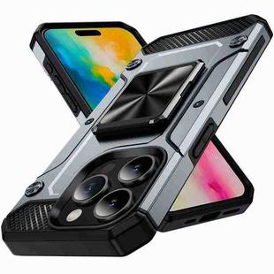 For iPhone 16 Pro Max Shockproof Metal Holder Phone Case(Grey)