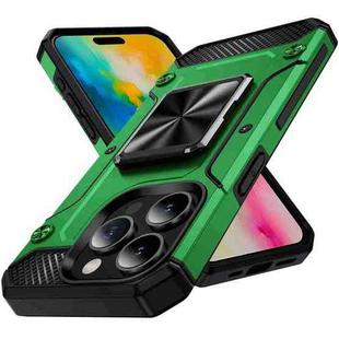 For iPhone 16 Pro Max Shockproof Metal Holder Phone Case(Green)