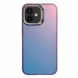 For iPhone 12 / 12 Pro Laser Gradient Color PC + TPU Phone Case(Dazzle Purple)