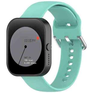 For CMF Watch Pro D395 22mm Solid Color Silver Buckle Silicone Watch Band, Size:L(Teal)