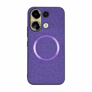 For Xiaomi Redmi Note 13 4G CD Magsafe Magnetic Cloth Texture Phone Case(Purple)