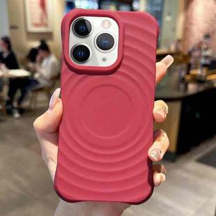 For iPhone 11 Pro Max MagSafe Magnetic Ring Texture TPU Phone Case(Red)