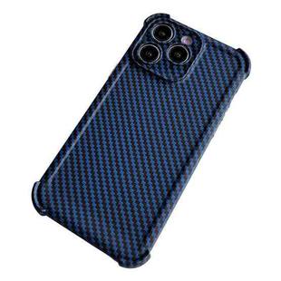 For iPhone 11 Pro Max Carbon Fiber Four Corners Shockproof TPU Phone Case(Dark Blue)