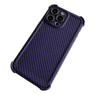 For iPhone 13 Pro Carbon Fiber Four Corners Shockproof TPU Phone Case(Purple)