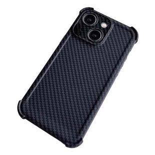 For iPhone 15 Plus Carbon Fiber Four Corners Shockproof TPU Phone Case(Black)