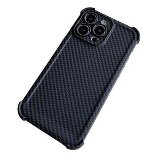 For iPhone 15 Pro Max Carbon Fiber Four Corners Shockproof TPU Phone Case(Black)