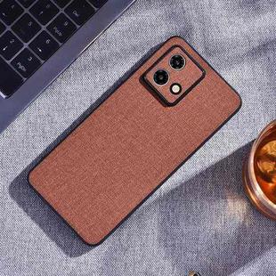 For Motorola Edge 40 Neo Cloth Texture PU + TPU Phone Case(Brown)