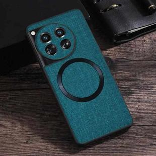For OnePlus 12 CD Magsafe Magnetic Cloth Texture Phone Case(Dark Green)