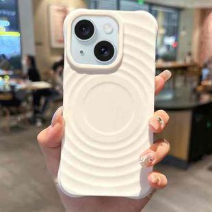 For iPhone 15 Ring Texture TPU Phone Case(White)