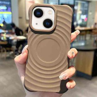 For iPhone 14 Ring Texture TPU Phone Case(Khaki)