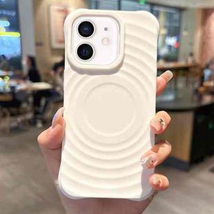 For iPhone 12 Ring Texture TPU Phone Case(White)