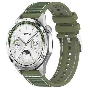 22mm Hybrid Nylon Braid Silicone Watch Band(Green)
