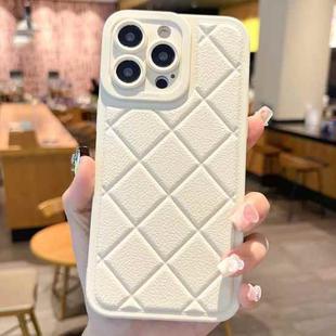 For iPhone 14 Pro Max Lambskin Texture Matte TPU Phone Case(White)