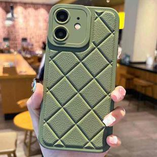 For iPhone 12 Lambskin Texture Matte TPU Phone Case(Green)