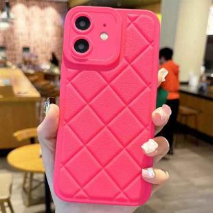 For iPhone 12 Lambskin Texture Matte TPU Phone Case(Rose Red)