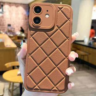 For iPhone 11 Lambskin Texture Matte TPU Phone Case(Brown)