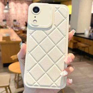 For iPhone XR Lambskin Texture Matte TPU Phone Case(White)