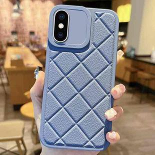 For iPhone XS Max Lambskin Texture Matte TPU Phone Case(Blue)