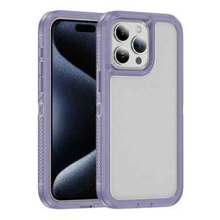 For iPhone 15 Pro Max Guard Frosted Double Layer Phone Case(Light Purple)