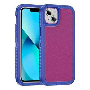 For iPhone 13 Guard Life Waterproof Frosted Phone Case(Blue+Rose Red)