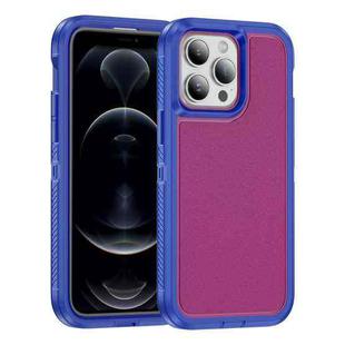 For iPhone 12 Pro Guard Life Waterproof Frosted Phone Case(Blue+Rose Red)