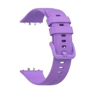 For Samsung Galaxy Fit 3 Solid Color Buckle Silicone Watch Band(Purple)
