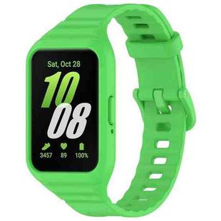 For Samsung Galaxy Fit 3 Solid Color Integrated TPU Watch Band(Fluorescent Green)