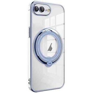For iPhone 8 Plus / 7 Plus Electroplating MagSafe 360 Degree Rotation Holder Shockproof Phone Case(Blue)