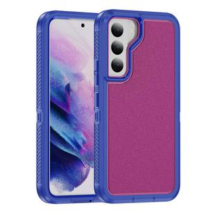 For Samsung Galaxy S22 5G Guard Frosted Double Layer Phone Case(Blue+Rose Red)