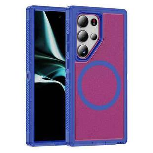 For Samsung Galaxy S24 Ultra 5G Guard Magsafe Magnetic Frosted Phone Case(Blue+Rose Red)