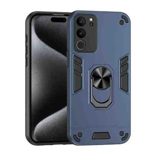 For vivo V29 5G Shockproof Metal Ring Holder Phone Case(Blue)