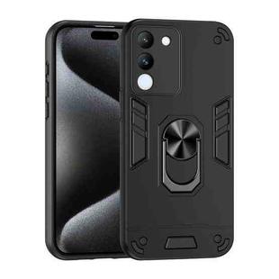 For vivo V29e 5G Shockproof Metal Ring Holder Phone Case(Black)