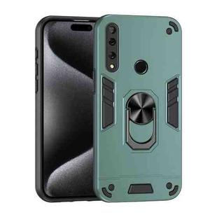 For Huawei Y9 Prime 2019 Shockproof Metal Ring Holder Phone Case(Green)