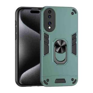 For Honor 70 Shockproof Metal Ring Holder Phone Case(Green)