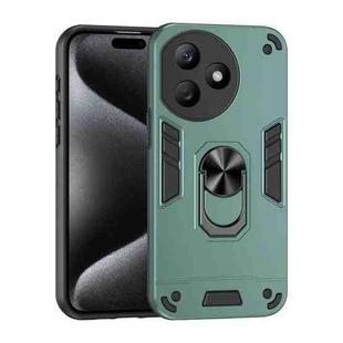 For Honor X50i+ Shockproof Metal Ring Holder Phone Case(Green)