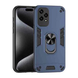 For Honor 200 Lite Global Shockproof Metal Ring Holder Phone Case(Blue)