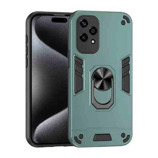 For Honor 200 Lite Global Shockproof Metal Ring Holder Phone Case(Green)