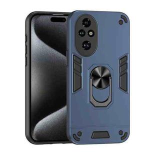 For Honor 200 Pro Shockproof Metal Ring Holder Phone Case(Blue)