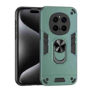 For Honor Magic7 Pro Shockproof Metal Ring Holder Phone Case(Green)