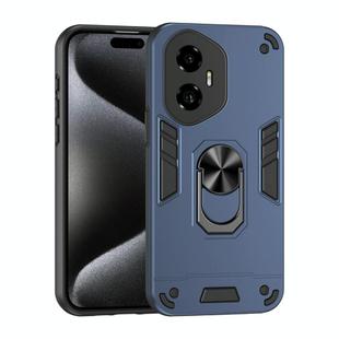 For Honor 300 Shockproof Metal Ring Holder Phone Case(Blue)