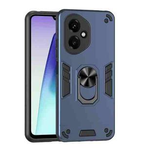For Honor 400 Global 156.5mm Shockproof Metal Ring Holder Phone Case(Blue)