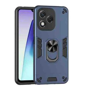 For Honor 400 Lite Global Shockproof Metal Ring Holder Phone Case(Blue)