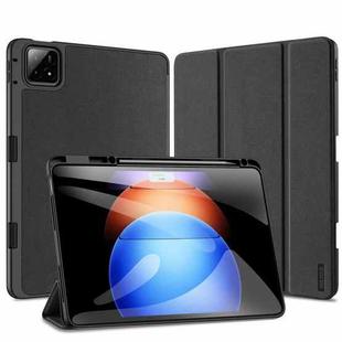For Xiaomi Pad 6S Pro 12.4 DUX DUCIS Domo Series Cloth Texture Magnetic Leather Tablet Case(Black)