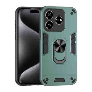 For ZTE Axon 60 4G Shockproof Metal Ring Holder Phone Case(Green)